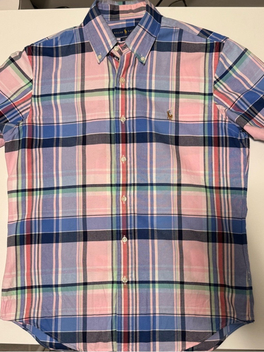 Ralph Lauren Pink, Blue & Green Plaid Button-Down Shirt